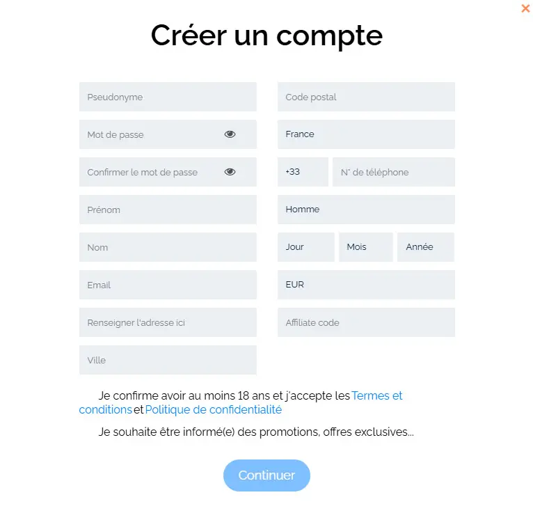 LEMON CASINO registration process