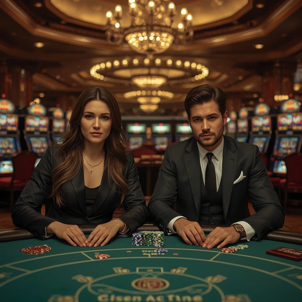 Two poker players at LEMON CASINO in India